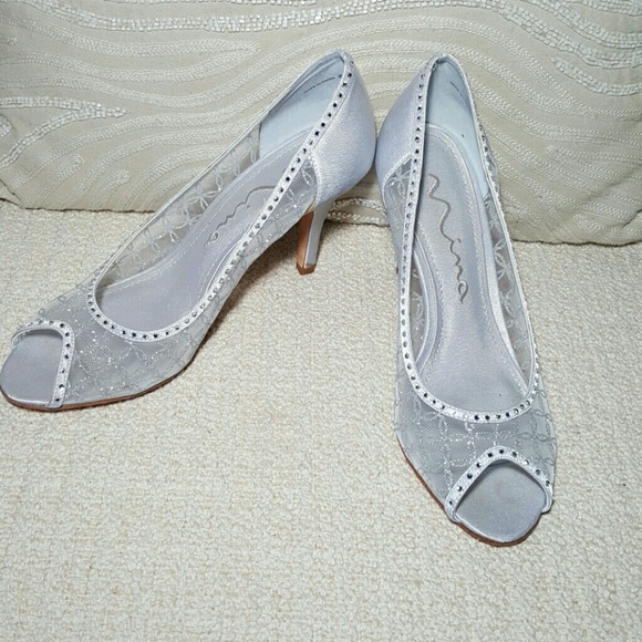 *SUMMER SALE* Nina sheer/satin open toe - Picture 1 of 4